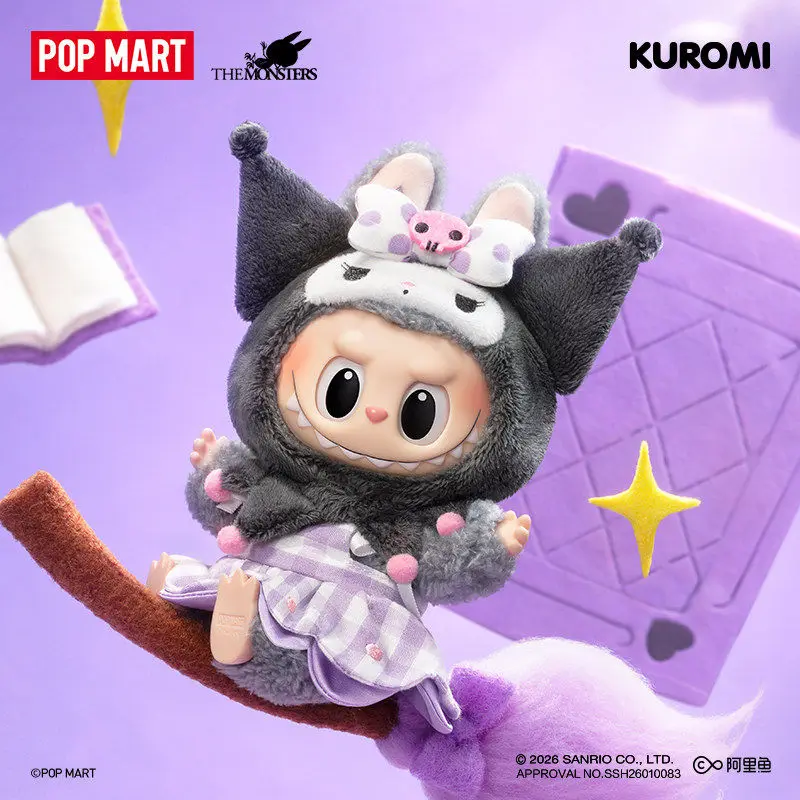 Фото Коллекционная фигурка-сюрприз POP MART The Monsters Labubu X Sanrio Family: Кавайная виниловая плюшевая кукла, аниме-фигурка, модная игрушка, брелок, подарок №4