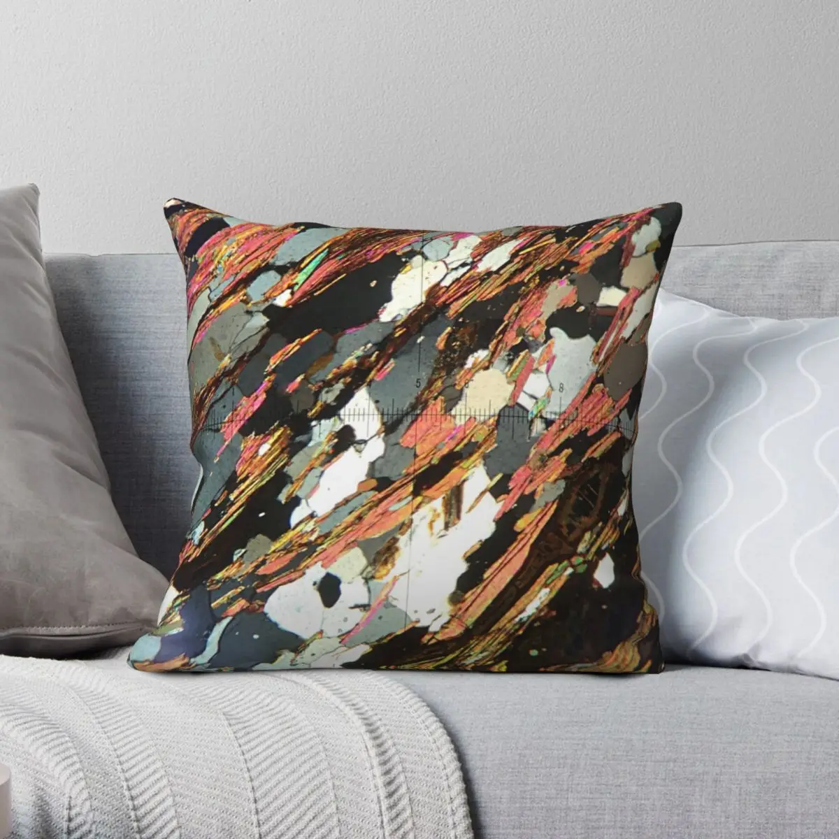 

Kyanite Schist Thin Section Square Pillowcase Polyester Linen Velvet Pattern Zip Decorative Home Cushion Cover