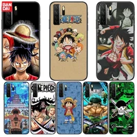 straw hat luffy one piece black soft cover the pooh for huawei nova 8 7 6 se 5t 7i 5i 5z 5 4 4e 3 3i 3e 2i pro phone case cases