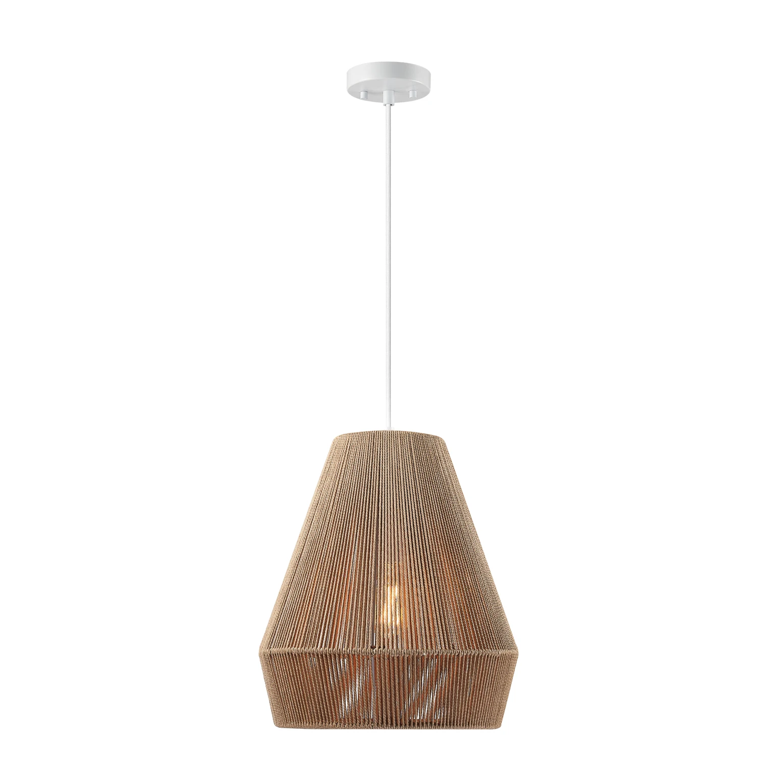 

Grant 1-Light Twine and Matte White Pendant Lighting, 60332