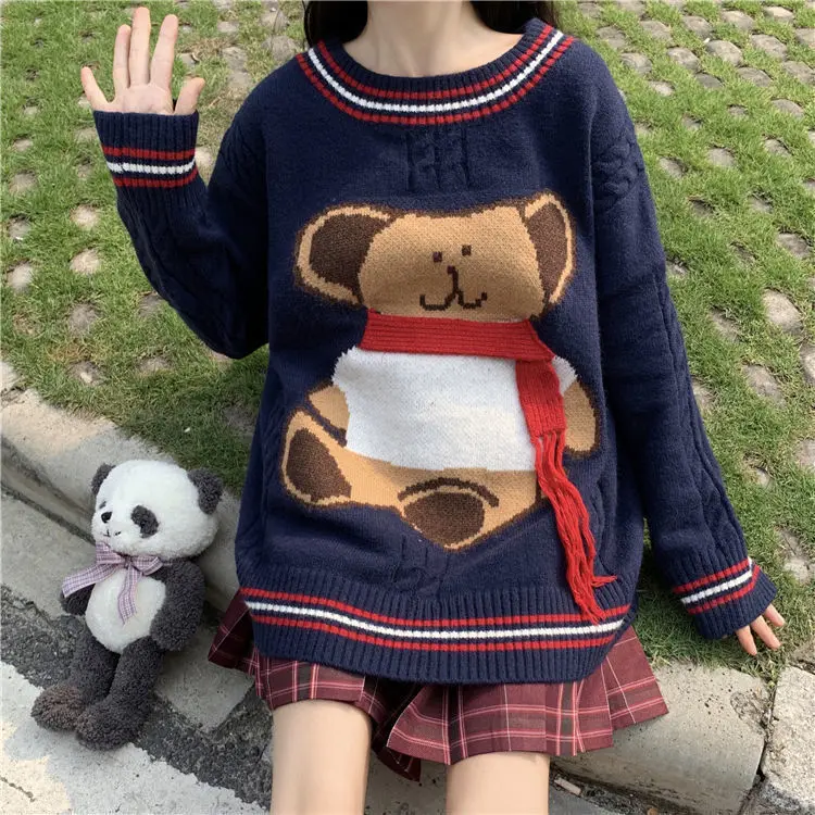 Свитер женский на весну осень и зиму одежда для улицы свободный трикотажный