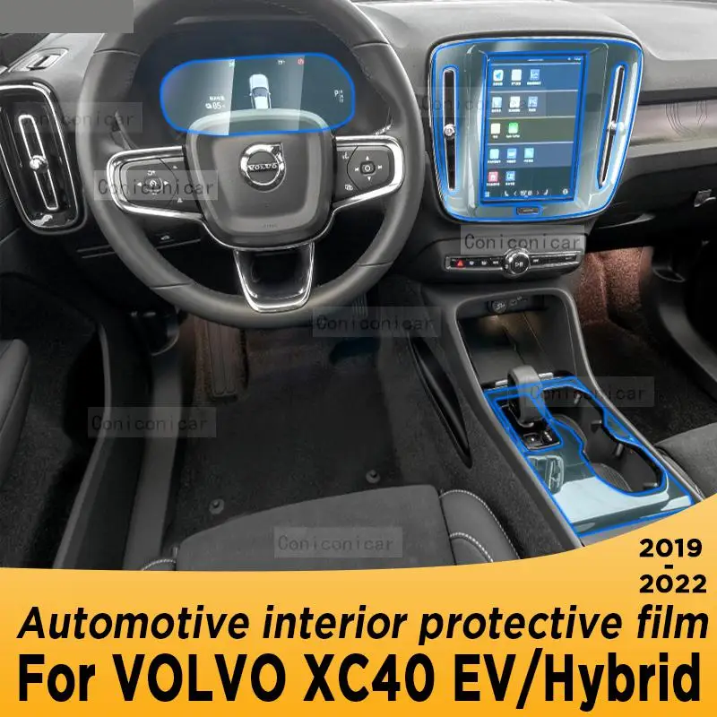 

For VOLVO XC40 EV Hybrid 2023 Gearbox Panel Navigation Screen Automotive Interior TPU Protective Film Anti-Scratch Accessorie