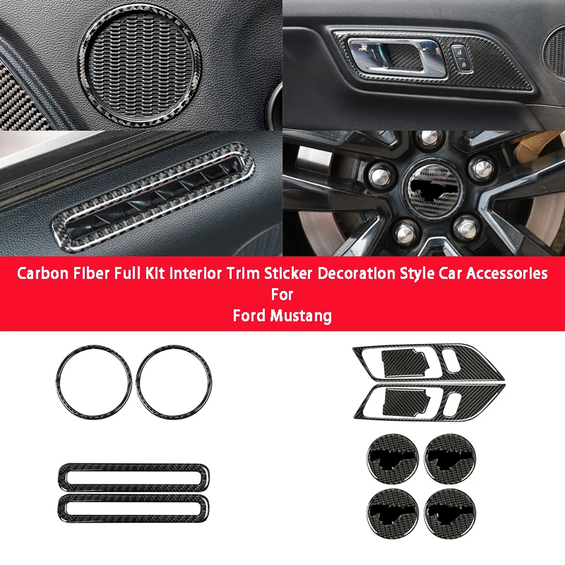 Купи For Carbon Fiber Interior Sticker For Ford Mustang 2015-2019 Styling Decoration Interior Modification Accessories за 780 рублей в магазине AliExpress