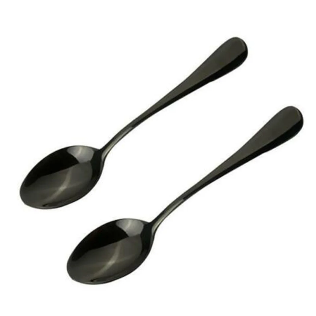 

Ice cream Spoons Restaurants Tools Black Coffee Home Pack Stainless Steel Teaspoon Teaspoons 5pcs Useful Parts