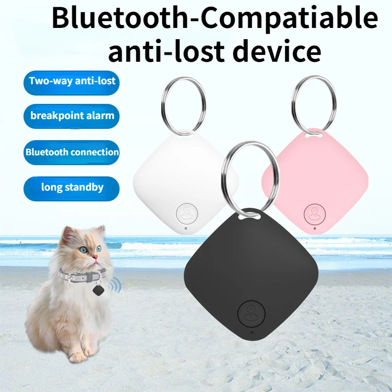 Portable Pets GPS Trackers Bluetooth-Compatiable 5.0 Smart Anti-lost Device Two-way Alarm Tracking Dog Cat Lost Reminder Locator