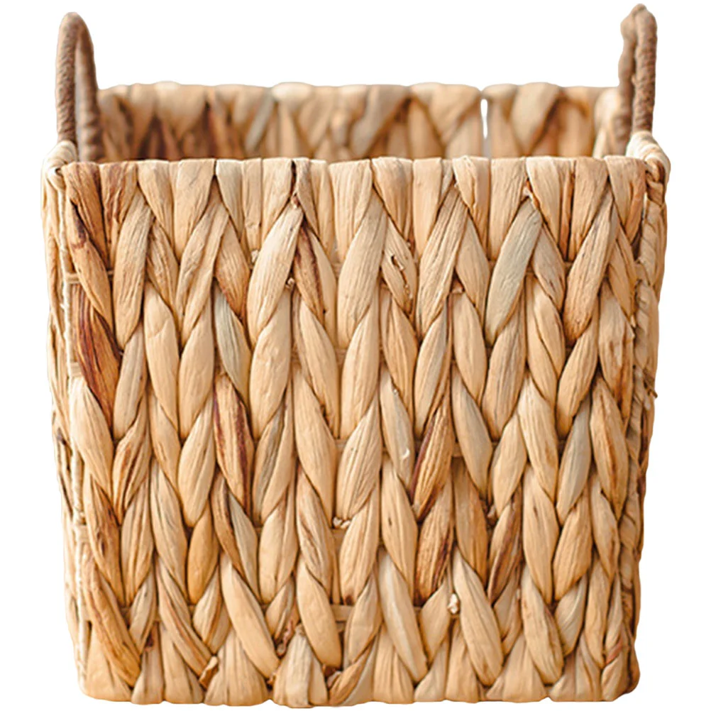 

Basket Storage Rattan Woven Can Trash Seagrass Decorative Baskets Bins Bread Garbagewickerbox Container Straw Desktop Water Toy