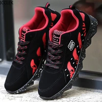 mens spring and summer new korean style lace up color blocking trend sports shoes light comfortable and breathable casual shoes