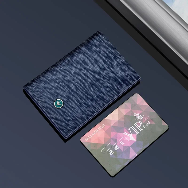 Мужской тонкий водонепроницаемый кожаный кошелек из натуральной кожи с карманом