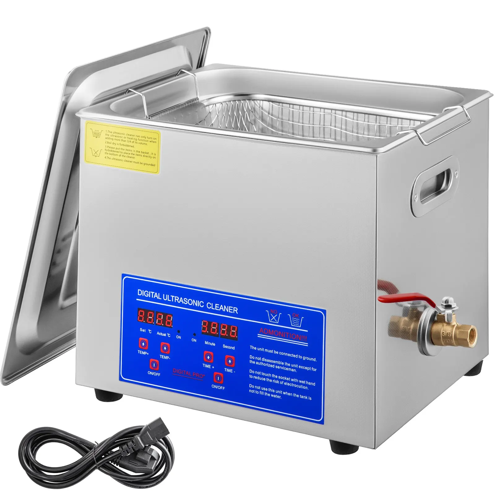 

Professional Ultrasonic Cleaner 3L with Heating Digital Timer Stainless Steel Industrial Machine for Jewelry Dentures