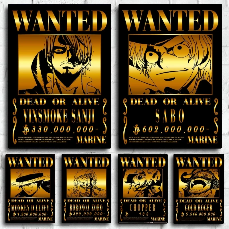 

Canvas Posters One Piece Zoro WANTED Hanging Gifts HD Print Art Prints Kid Action Figures Room Home Decoration Paintings