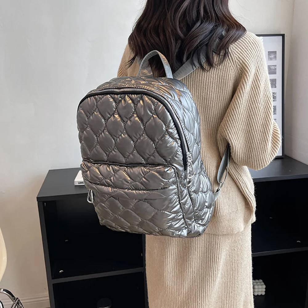 

Cotton Padded Designer Backpack Winter Nylon Quilted Women's Backpack Down Camouflage Book Bags for Teenager 2023 Shoulder Bag