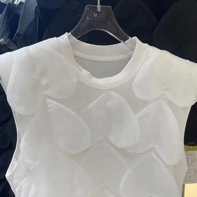 Футболка Matakawa в форме сердца для женщин однотонная модная Милая Простая рубашка