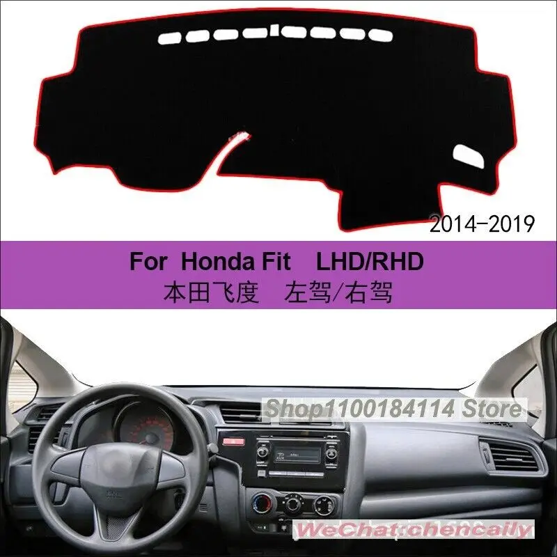 

Black Suede Car Dashboard Cover Dash Board Mat Carpet Pad For Honda Fit 2014-19