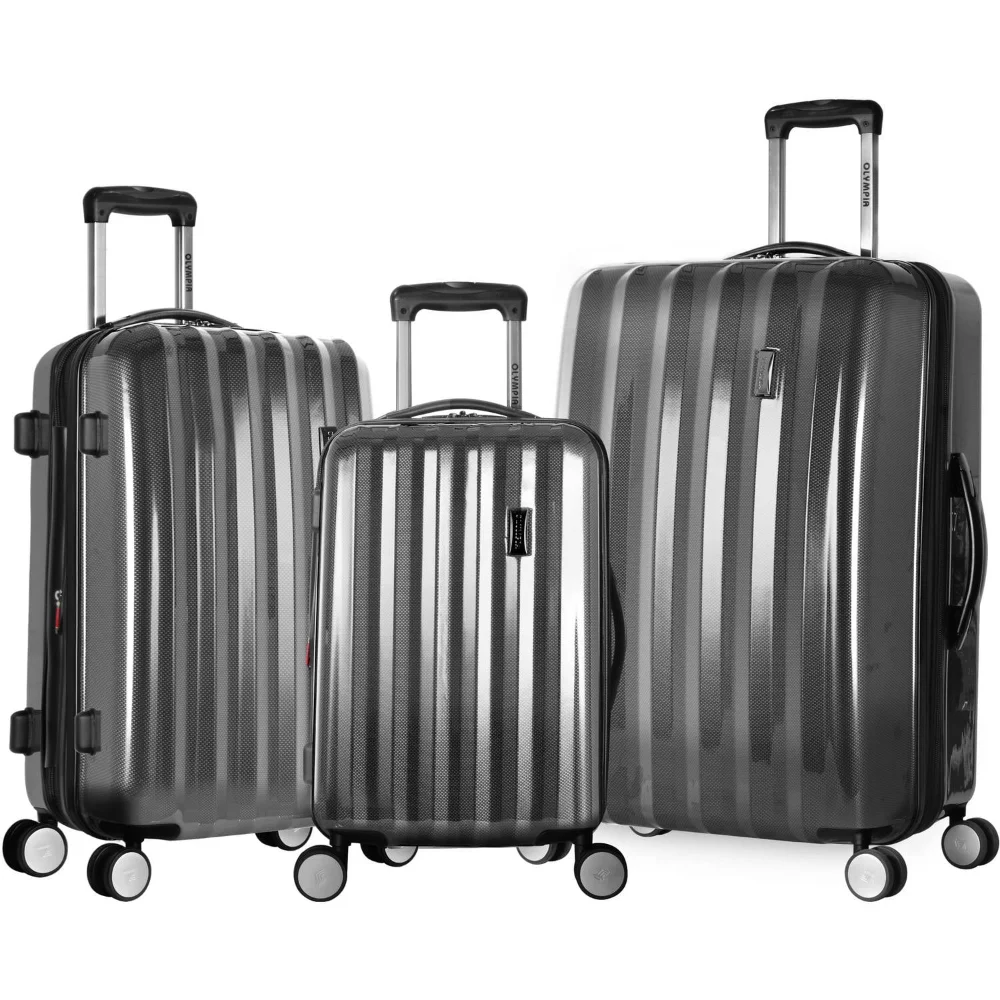 

Olympia Titan 3 Piece Expandable Luggage Polycarbonate Hardcase Spinner Set