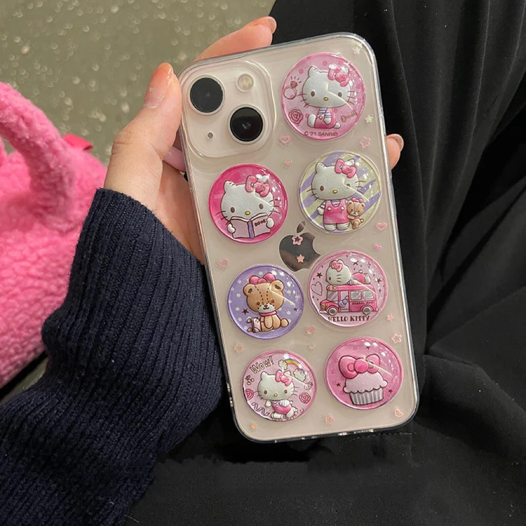 

Sanrio Hello Kitty Melody Cute Cartoon Clear Soft Phone Cases For iPhone 13 12 11 Pro Max XR XS MAX X Lady Girl Anti-drop Cover