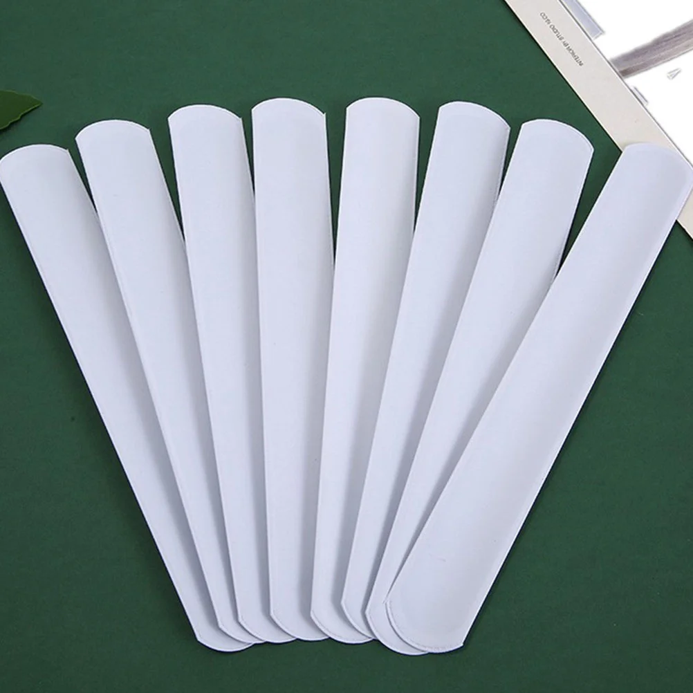 

24pcs DIY Slap Bracelets Bands Blank Slap Bands White Snap Bands Bracelets Blank Snap Bands