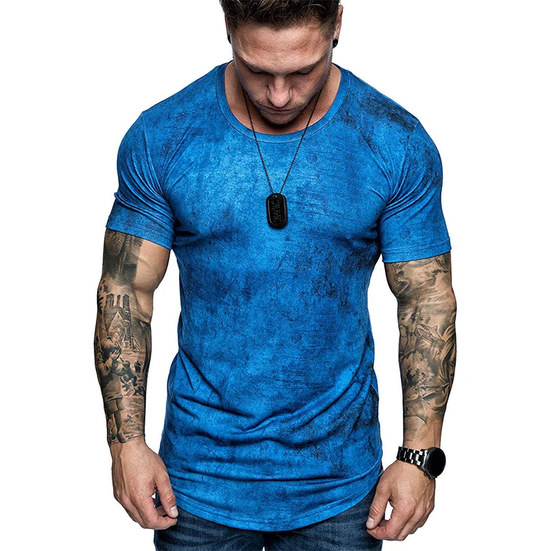 

New Monochrome Fashion Men's T-shirt Men's Casual Top 3DT-Shirts Summer O-Neck Shirt Large Size Streetwear