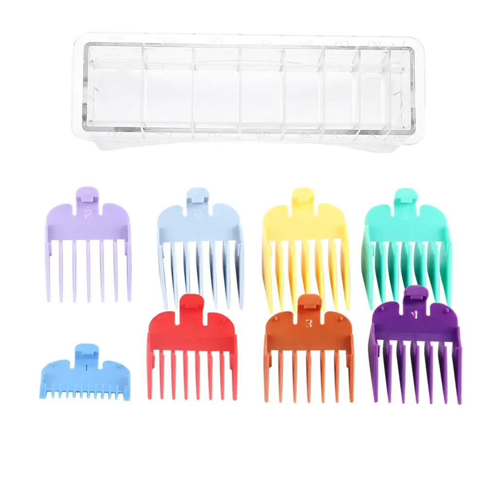 

8 Sizes Colored Limit Comb Hair Clipper Haircut Guide Attachment Size Comb