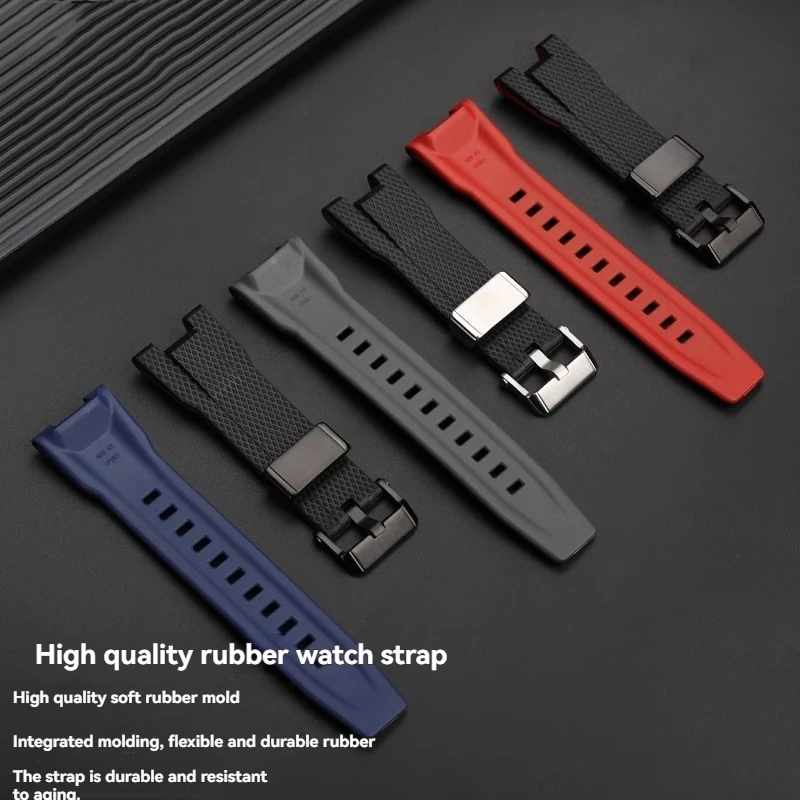 Фото Новый ремешок для часов из силиконовой смолы для Casio Steel Heart GST-B100/S110/W300/400G gst-w300G, водонепроницаемый спортивный ремешок для часов для мужчин и женщин №1