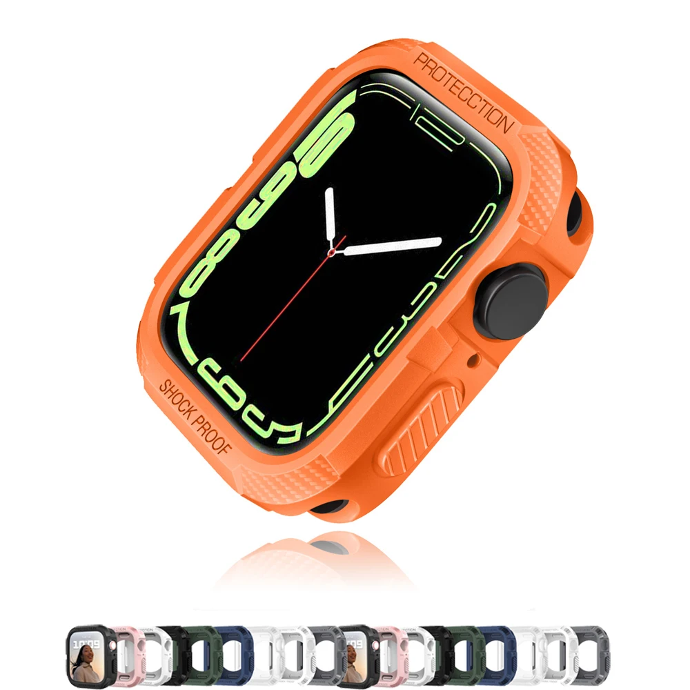 Прочный чехол для Apple Watch Case 44 мм 40 45 41 49 ультра ТПУ защитная пленка экрана iWatch series 10