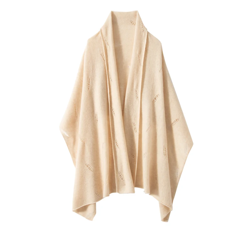 KOIJINSKY Hollow Leaf Cashmere Shawl Scarf 180×60cm Oversized Soft Knit Wrap Women All Seasons Elegant Holiday Gift (art.: 3920dc6be4c9a) - 3920dc6be4c9a