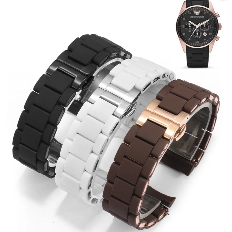 Ремешок из стали с резиновым покрытием для часов Armani Ar5889 5890 5905 5920 аксессуары