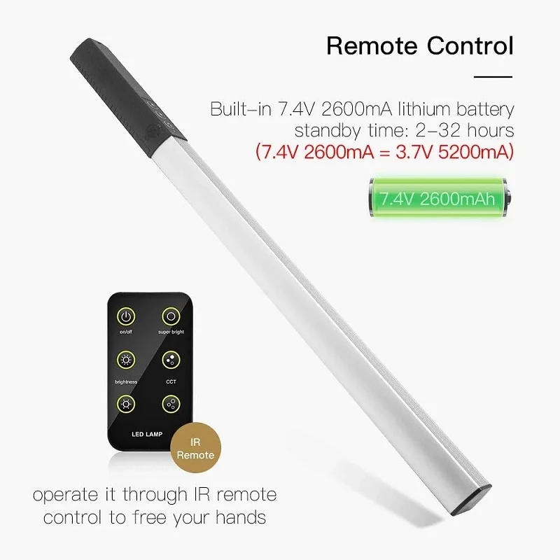 LUXCEO Q508S Handheld Bi-Color LED Video Light Fill Light Stick with Built-in Rechargable Battery Remote Control Lighting Lamp enlarge