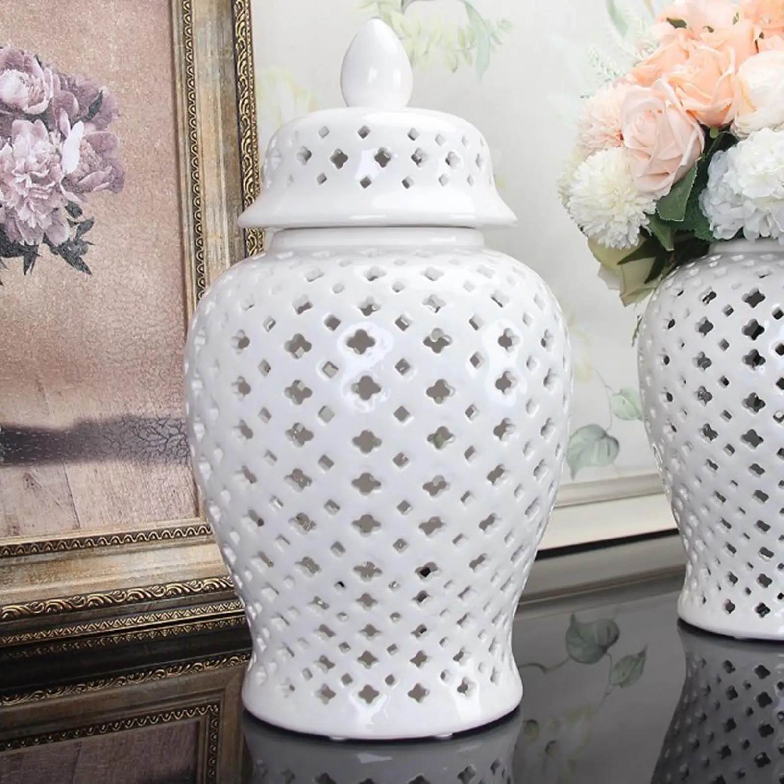 Современная керамическая банка имбиря ваза для цветов фарфоровая хранения