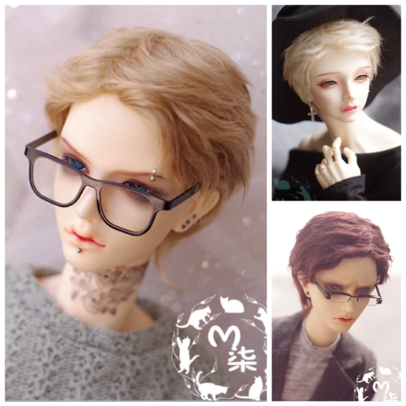 

1/4 BJD wigs mohair wig milk tea brown golden short hair wigs 1/3 1/4 1/6 BJD SD DD MSD MDD YOSD doll wigs doll accessories