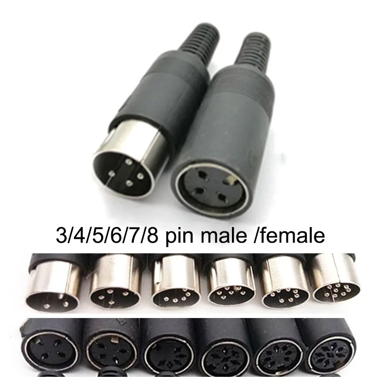 3 4 5 6 7 8 core DIN 3Pin 4Pin 5Pin 6Pin 7Pin Pin Штекерный разъем питания гнездовой для пайки