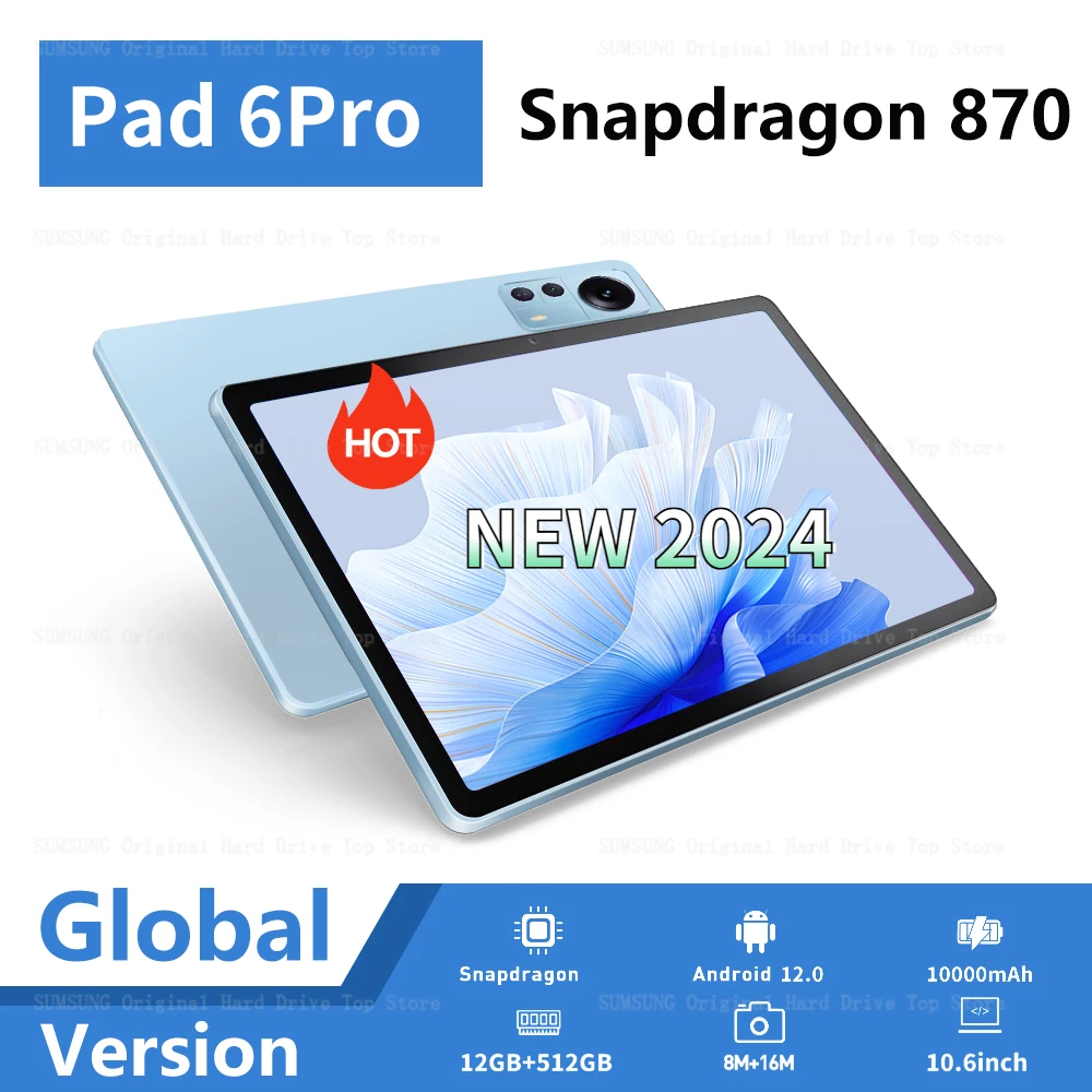 

Новый планшет Snapdragon 870 CPU оригинальный xioami Pad 6 Pro 11 дюймов 8 ГБ + 256 ГБ 60 Гц экран 2560*1600 Android 12 планшеты ПК с двумя SIM-картами