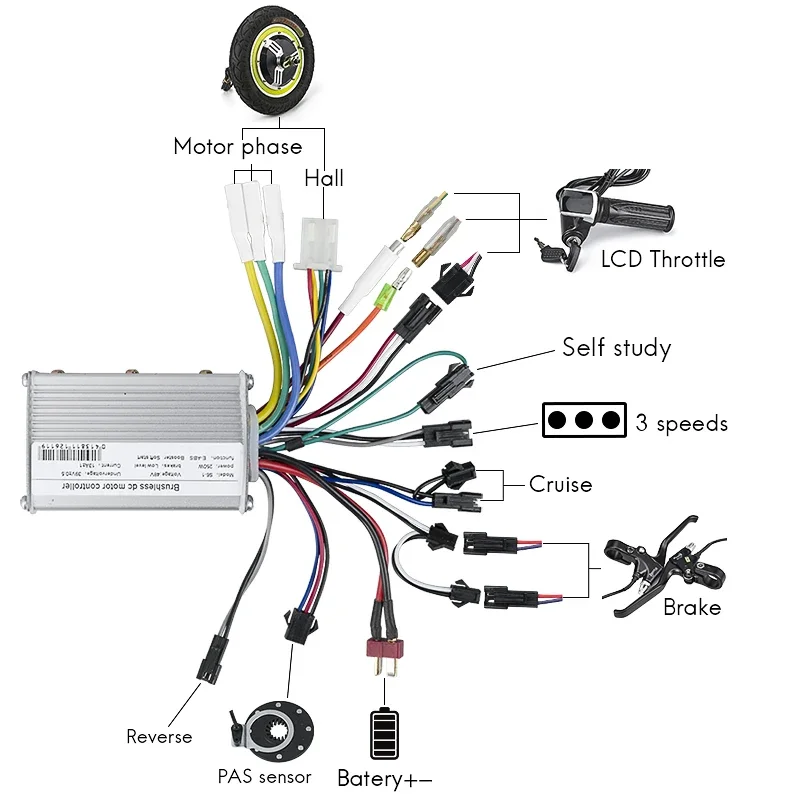 12-дюймовый мотор для колеса скутера 36 В 48 500 Вт 350 бесщеточный мотор-ступица