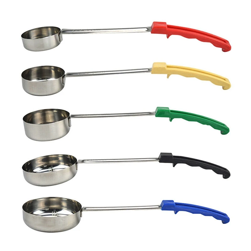 

2X Pizza Spread Sauce Ladle Rubber Handle Flat Bottom Kitchen Cooking Spoon Measuring Stir Soup Spoon -6 Oz