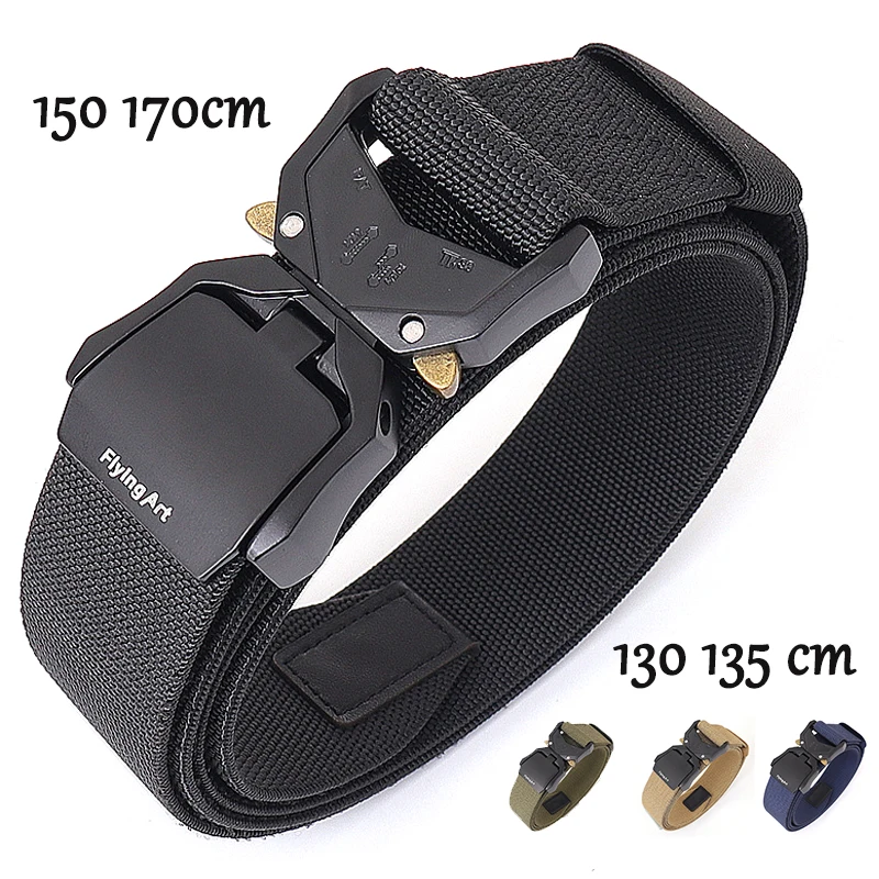 

Tactical Belt Quick Release Magnetic Buckle Military Belt Plus Size 130 135 150 170cm Outdoor Hunting Marine Corps Canvas Belt