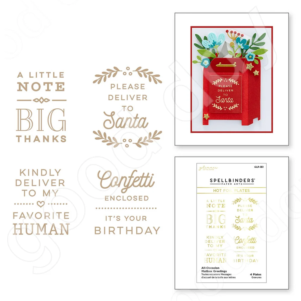 

2022 New Arrival All-occasion Mailbox Greetings Glimmer Hot Foil Scrapbook Diary Decoration Embossing Template Diy Card Handmade