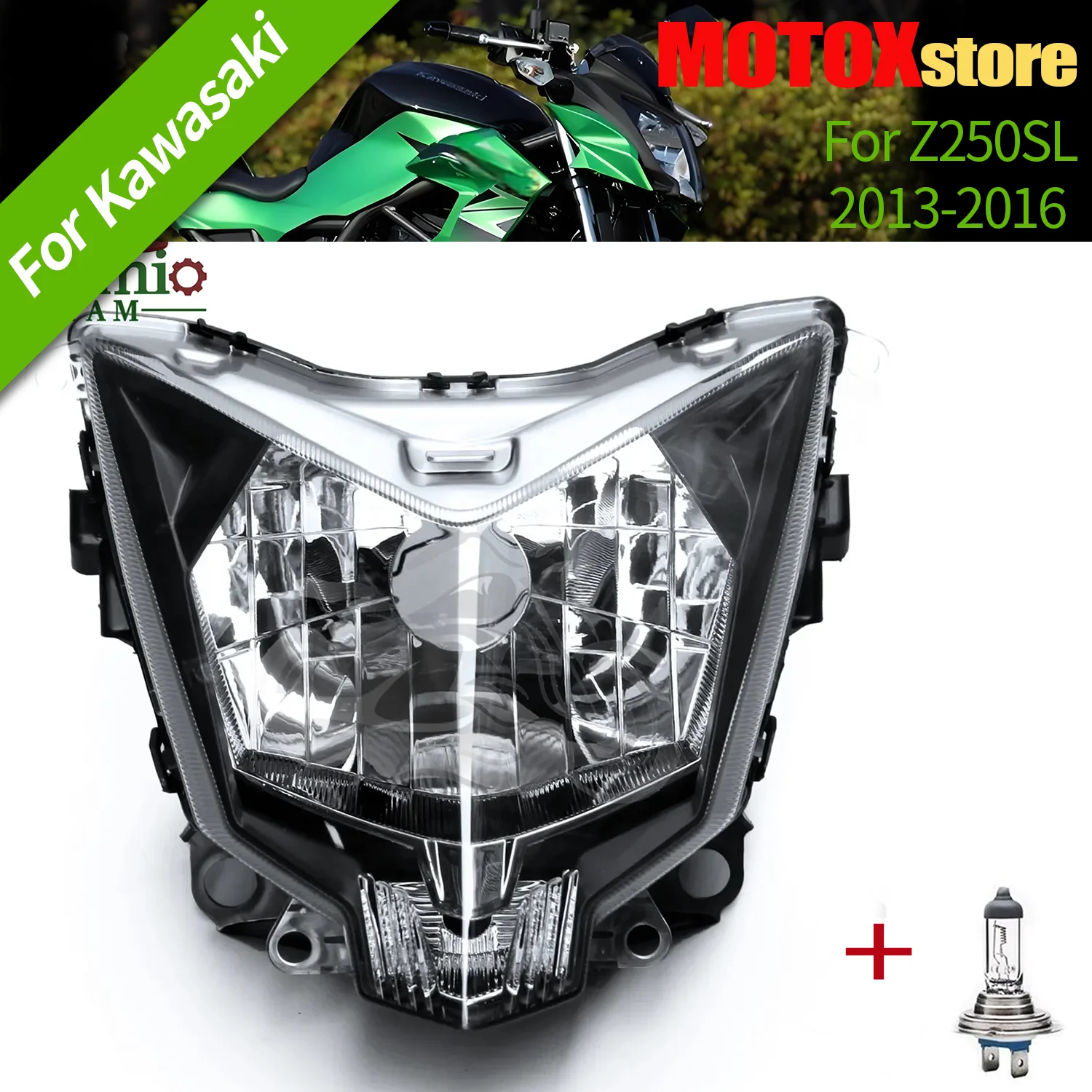

Замените фара, подходящая для Kawasaki Z250SL Ninja 250SL, мотоциклетная фара 2013 2014 2015 2016 2017 2018, осветительная лампа, прозрачная
