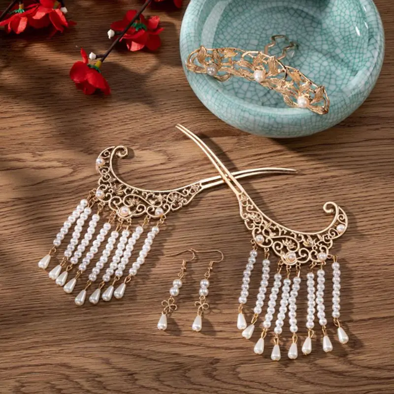 

Vintage Hair Accessories for Women Tang Dynasty Hairpin Headdress Set Hanfu Hair Clips