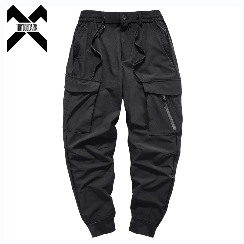 Men Tactical Cargo Pants Fashion Functional Multi Pockets Trousers Hip Hop Streetwear Bomber Pants Techwear Black WB765