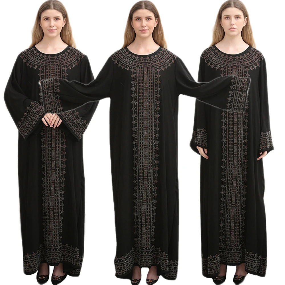 

Abayas Middle East Islamic Muslim Hijabs Dress Women Vintage National Maxi Robe Dubai Turkey Kaftan Arabic Jilbab Ramadan Eid