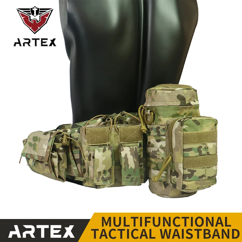 Фото ARTEX 2001 Велосипедный поясной ремень для активного отдыха, экипировка для езды на велосипеде, пояс в стиле MOLLE, регулируемый дизайн, держатель для сумок для велоспорта. №2