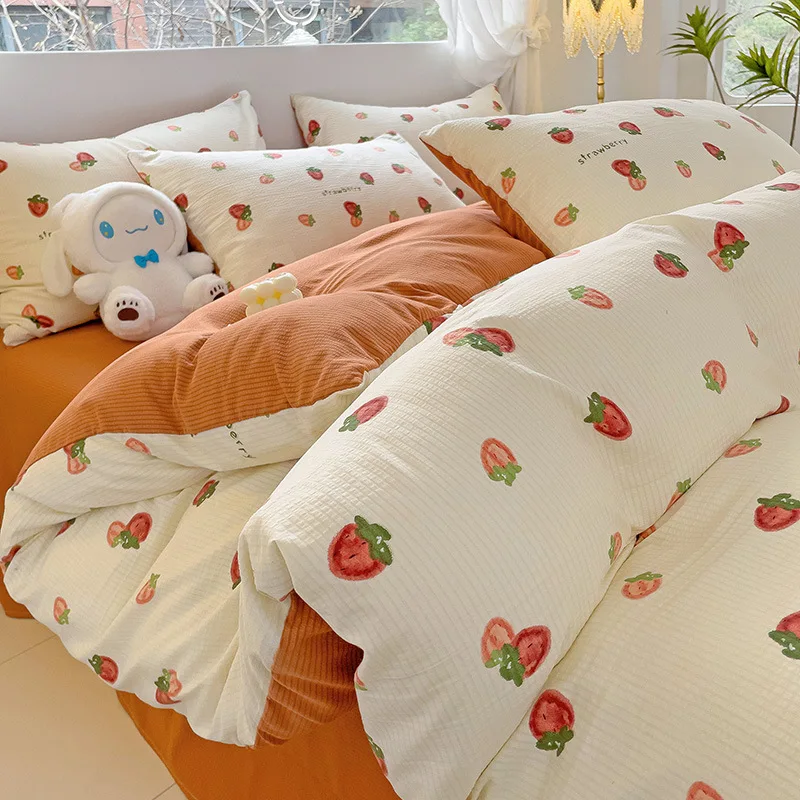 Жаккардовый хлопковый комплект Class a из четырех предметов пододеяльник промытой