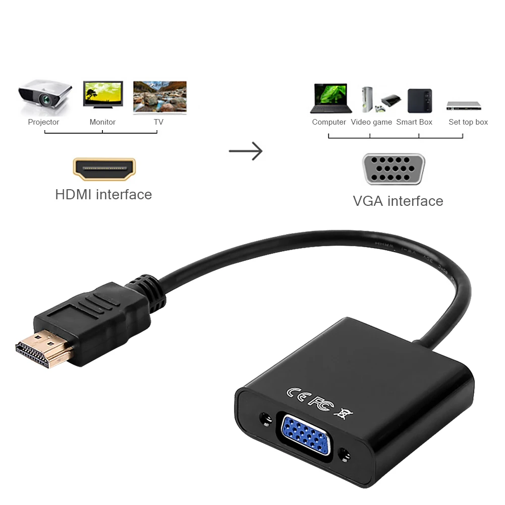 Адаптер HDMI-совместимый с VGA 1080P |