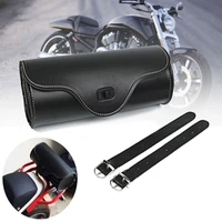universal motorcycle fork saddlebag vintage pu leather handlebar tool pouch waterproof motorcycle storage tool pouch