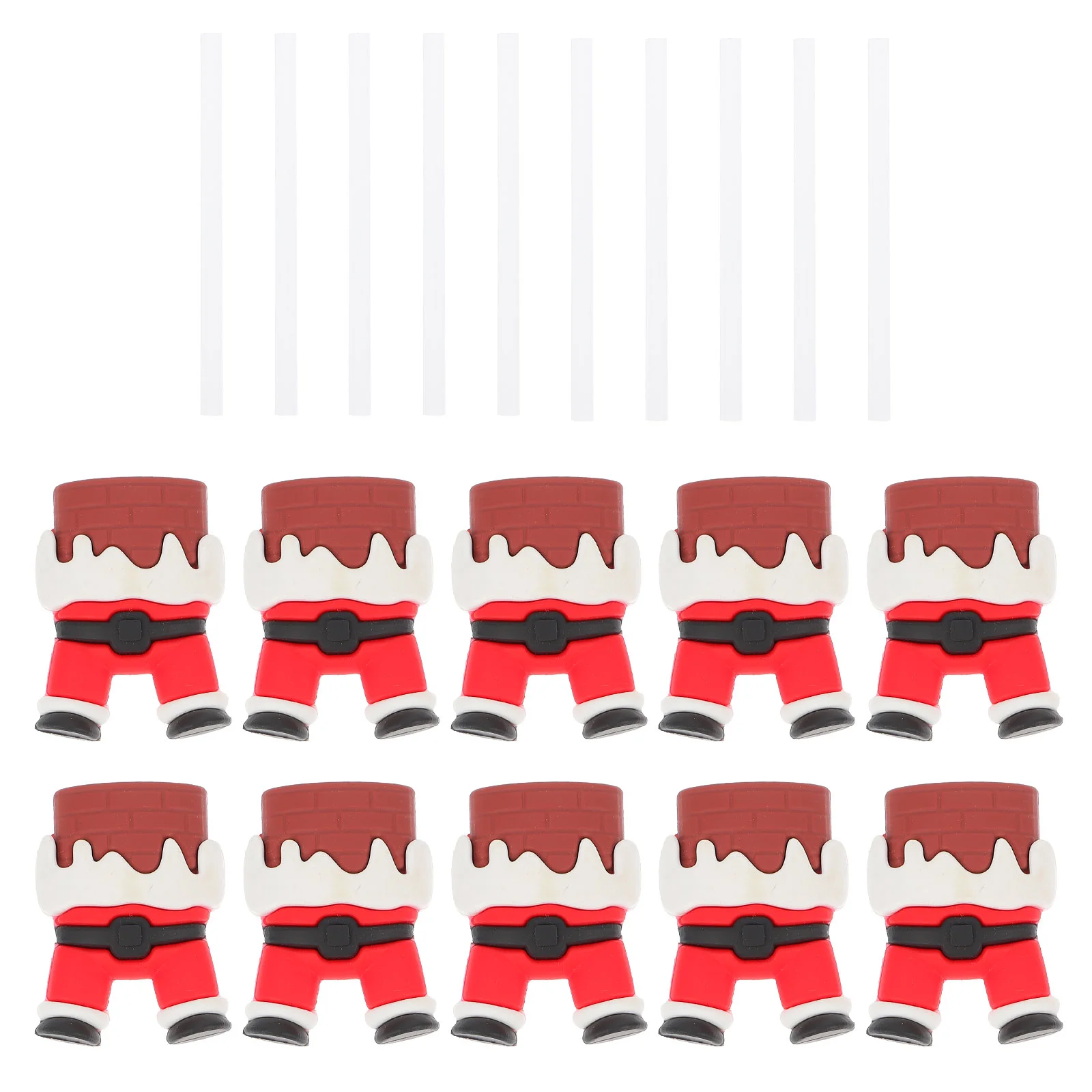 

10pcs Santa Dessert Insert Topper Christmas for Cake Festival