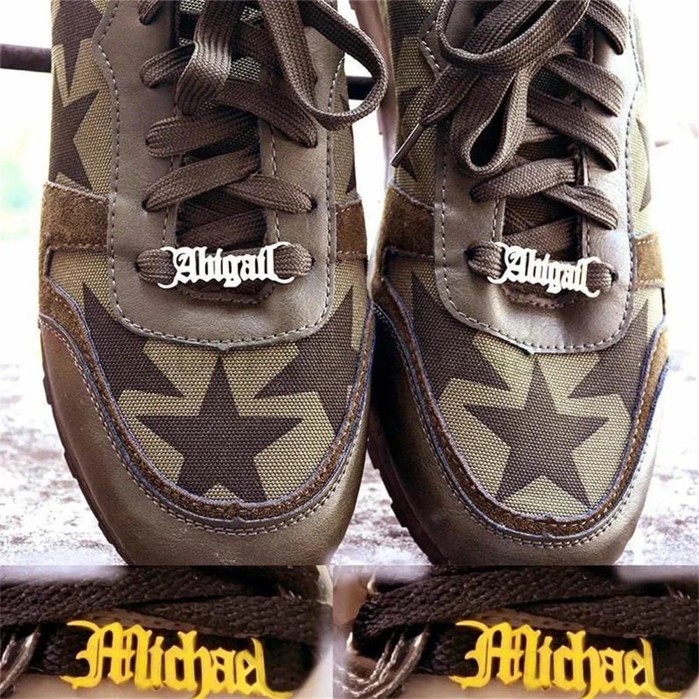 

Custom Name Shoe Buckles One Pair Personalized Name Shoe Buckle Jewelry Stainless Steel Decoration Charm Sneaker Accessories