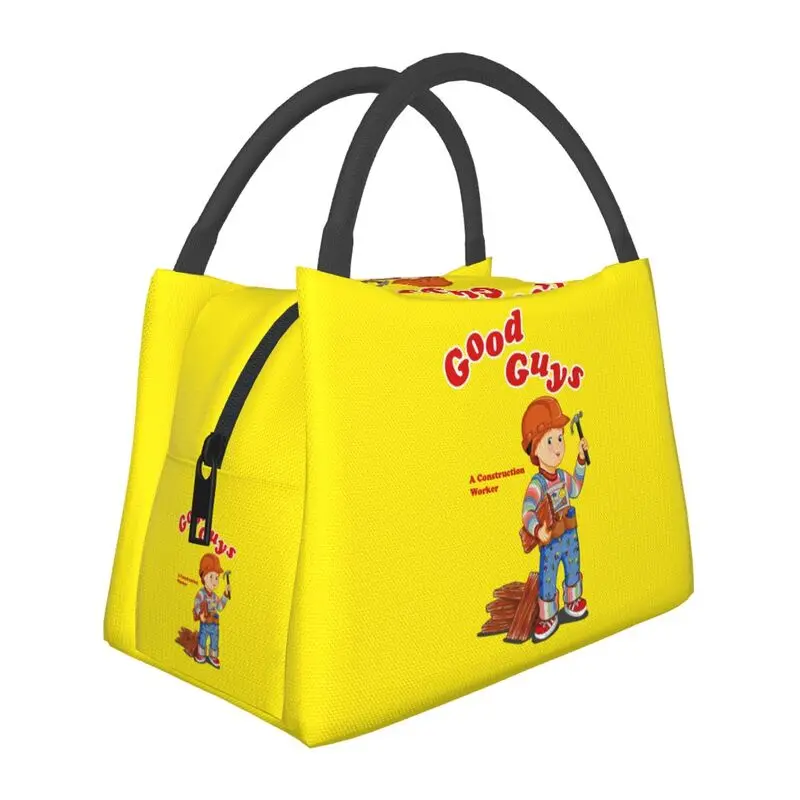 

Good Guys Construction Worker Insulated Lunch Bags for Women Child's Play Chucky Thermal Cooler Bento Box Hospital Office