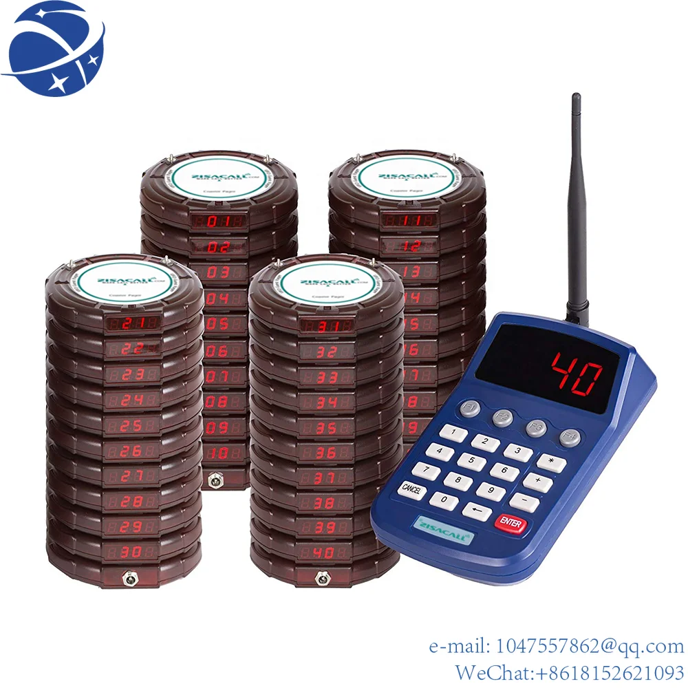 

YunYiRestaurant Wireless Coaster Pager Hotel Guest pager Waiter Call BUZZER Paging Queuing System