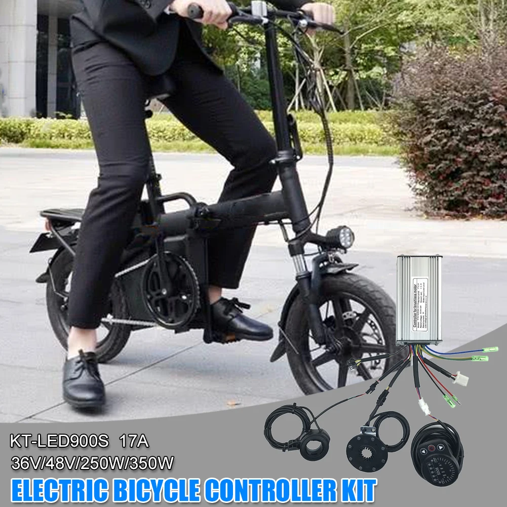 

E-Bike Brushless Square Wave Controller With KT-LED900S Display 130X Thumb Throttle Sensor 36V/48V 250W/350W