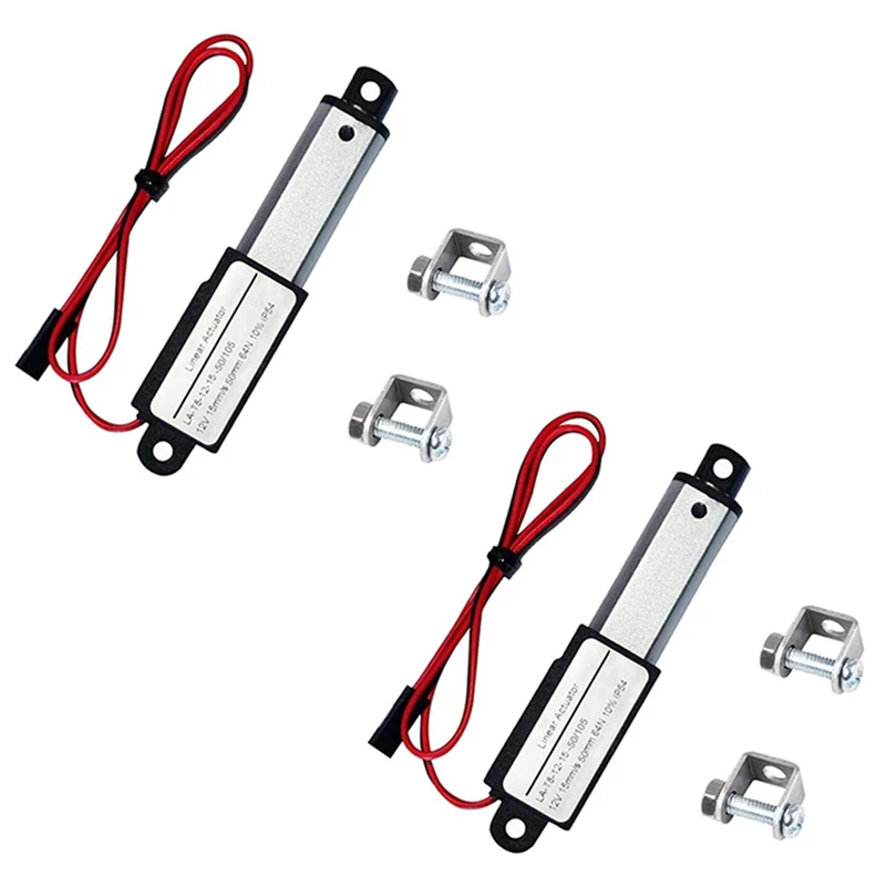 

2X Electric Mini Linear Actuator - 2Inch Stroke, 64N/14.4Lb, Speed 0.6Inch/S