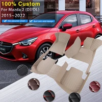 car floor mats for mazda2 mazda 2 demio toyota yaris r dj dl 20152022 leather mat rugs carpets interior parts car accessories